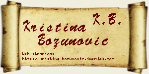 Kristina Božunović vizit kartica
